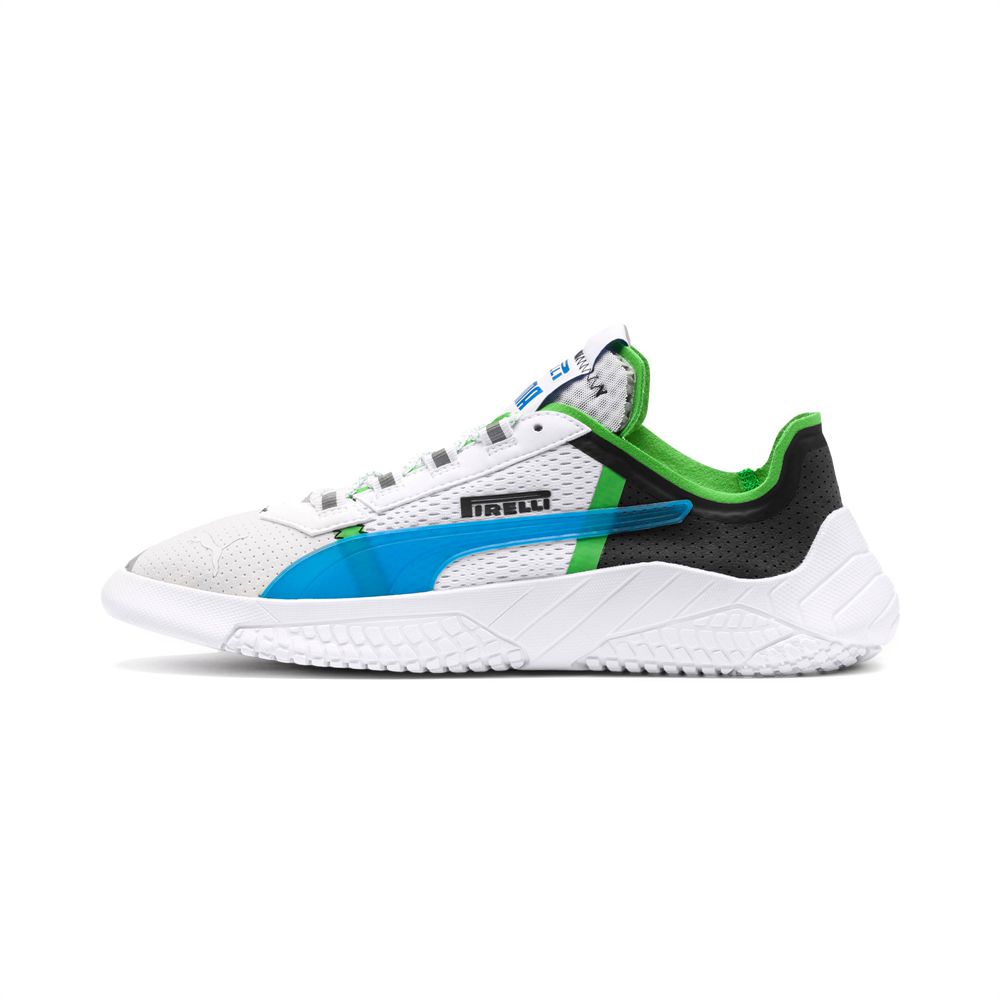 Puma Replicat-X Pirelli Férfi Motorsport Cipő - Fehér/Fekete/Zöld ( Hungary - FDMZR2738 )